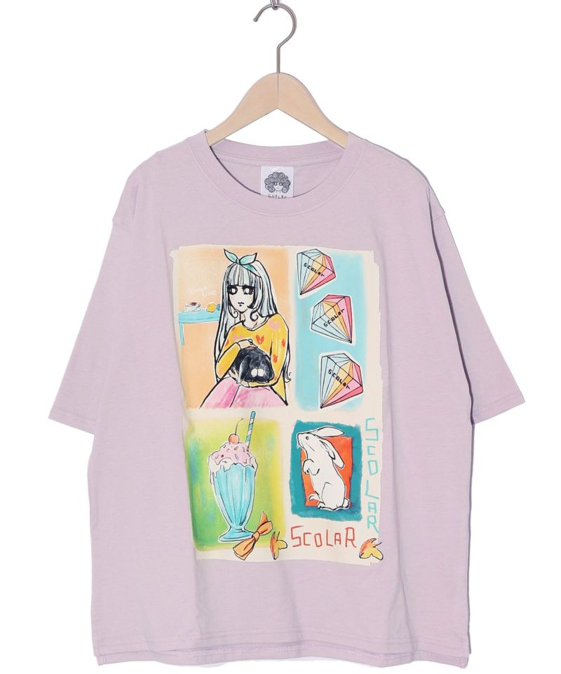 女の子のすきなもの柄Tシャツ-13