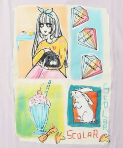 女の子のすきなもの柄Tシャツ-14