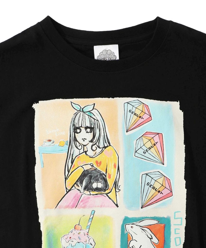女の子のすきなもの柄Tシャツ-19