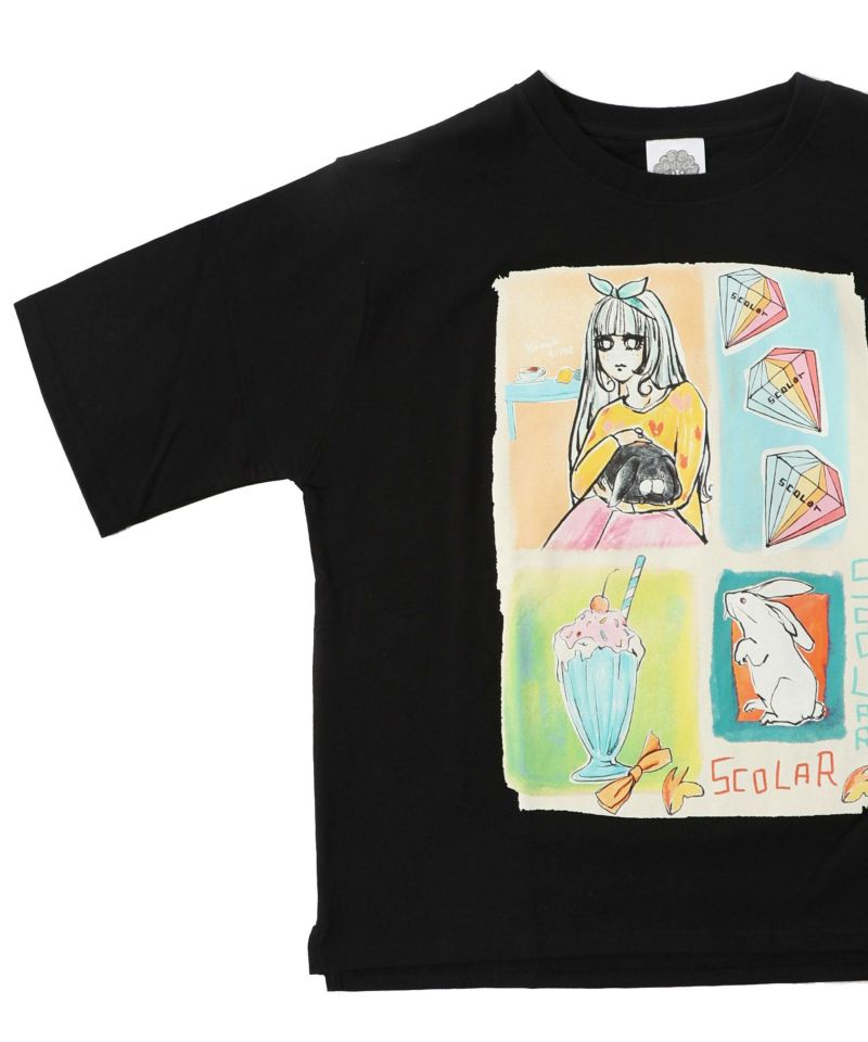 女の子のすきなもの柄Tシャツ-20