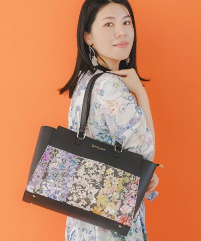 お部屋・花の2柄展開 カジュアルA4トートバッグ-1