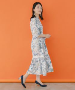 おすすめプライズ｜株式会社タイトー 551229：花蝶カトラリー×レースプリント前開きワンピースの通販 ワンピース