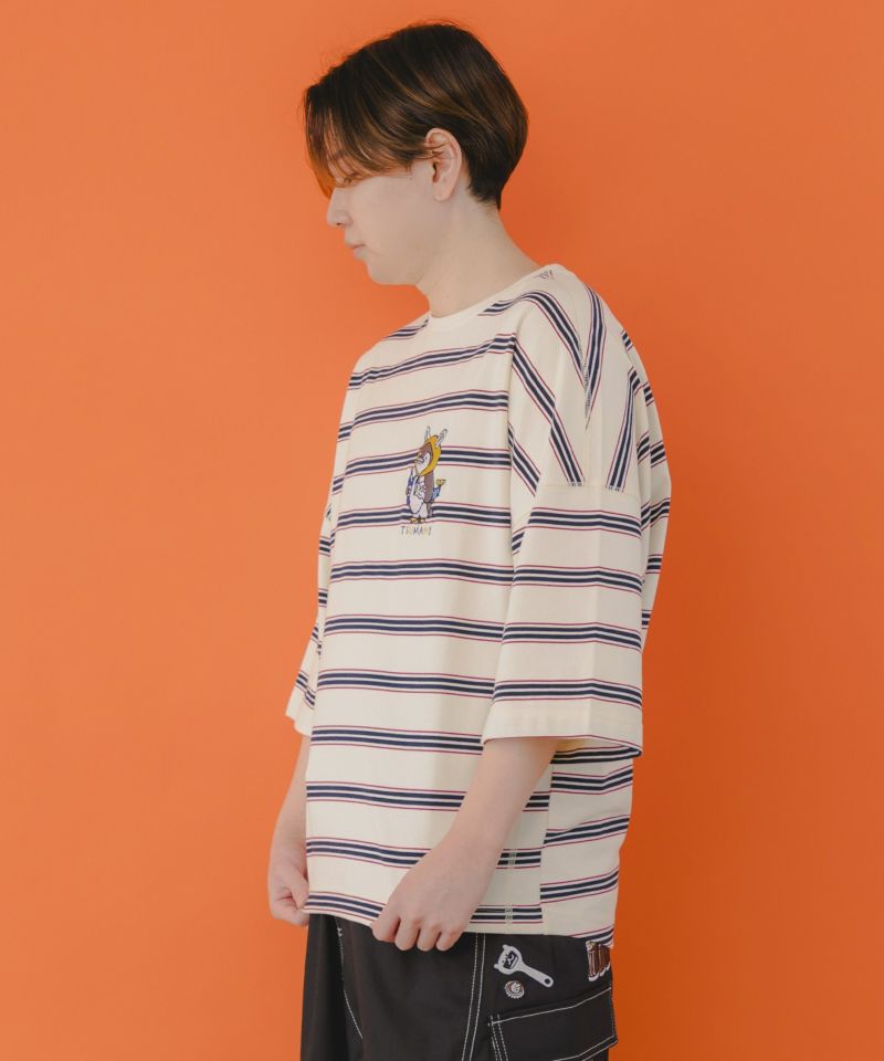 ペン五郎刺繍ボーダーロングスリーブTシャツ-3