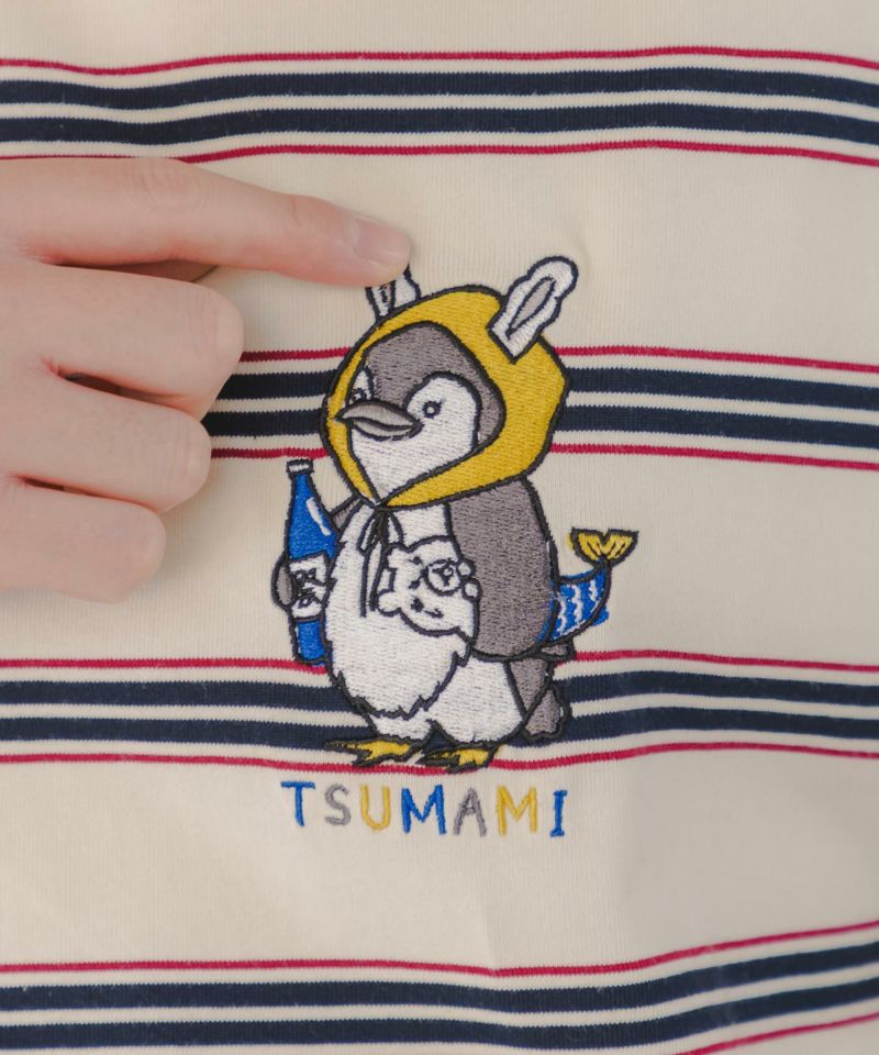ペン五郎刺繍ボーダーロングスリーブTシャツ-6