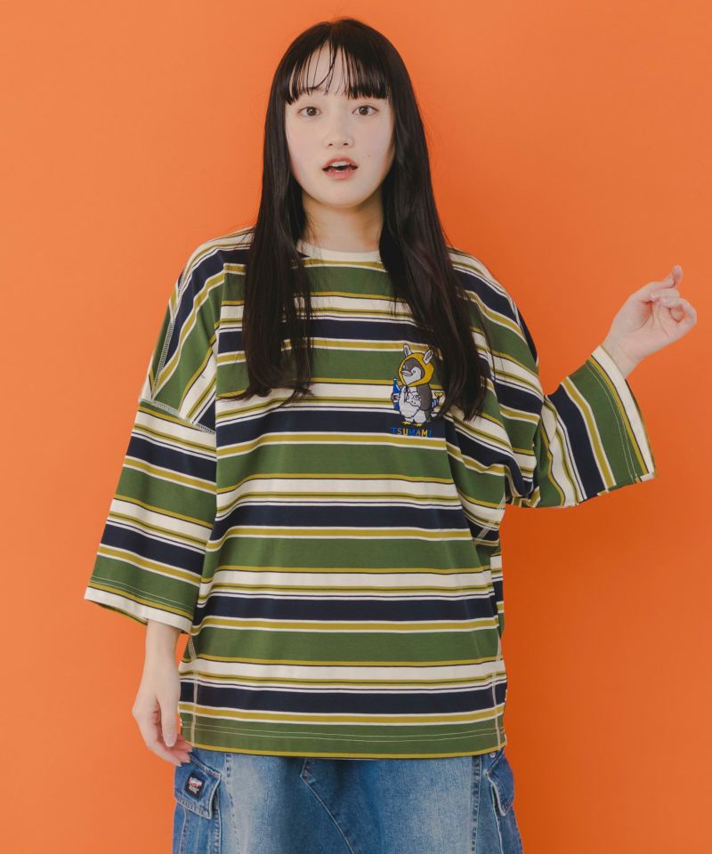 ペン五郎刺繍ボーダーロングスリーブTシャツ-13