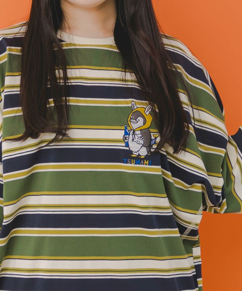 ペン五郎刺繍ボーダーロングスリーブTシャツ-15