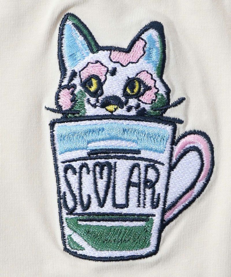 ネコ・ラビル・スカラー刺繍 クリアポーチ付きタンクトップ-6