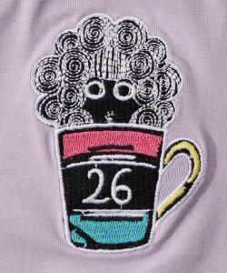 ネコ・ラビル・スカラー刺繍 クリアポーチ付きタンクトップ-10