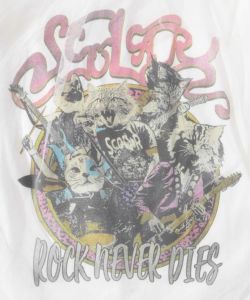 ロックなキャッツ柄 チュール重ねTシャツ-8