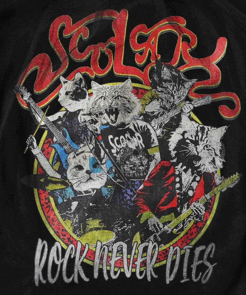ロックなキャッツ柄 チュール重ねTシャツ-10