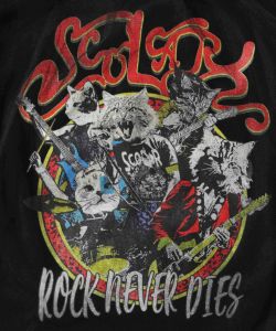 ロックなキャッツ柄 チュール重ねTシャツ-10