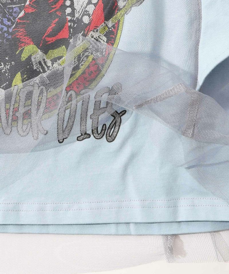 ロックなキャッツ柄 チュール重ねTシャツ-20