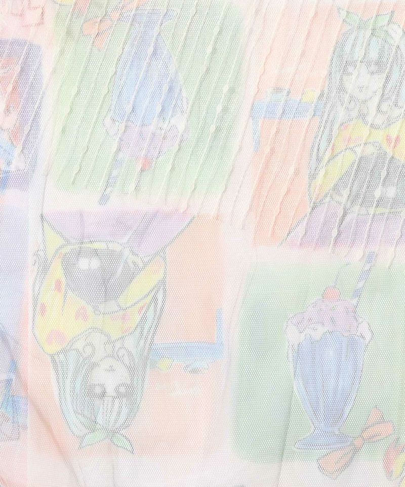 女の子・ネコ・メルヘン3柄展開 シアーキャミワンピース-10