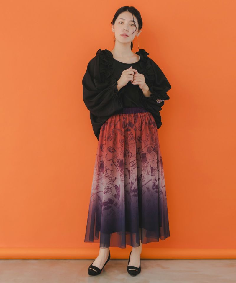 花蝶刺繍 フリルボレロカーディガン-2