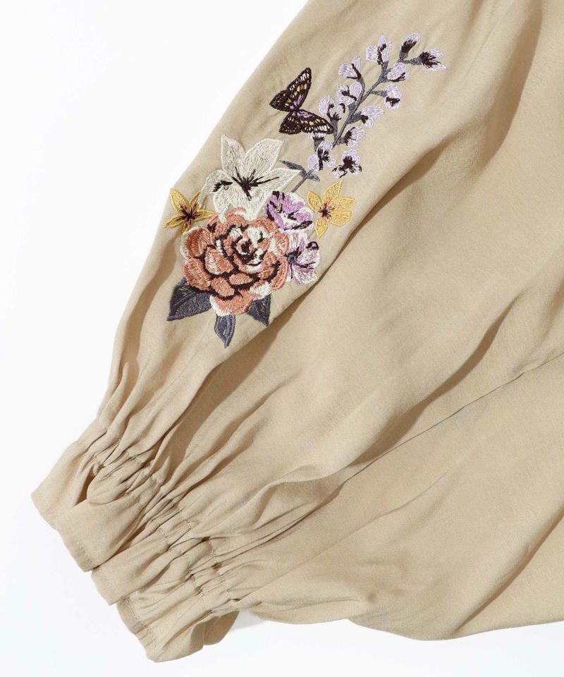 花蝶刺繍 フリルボレロカーディガン-11