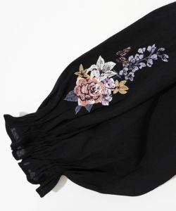花蝶刺繍 フリルボレロカーディガン-14