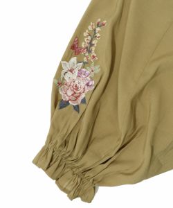 花蝶刺繍 フリルボレロカーディガン-17