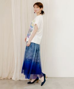 551239：グラデーション総柄チュールスカートの通販-ScoLar