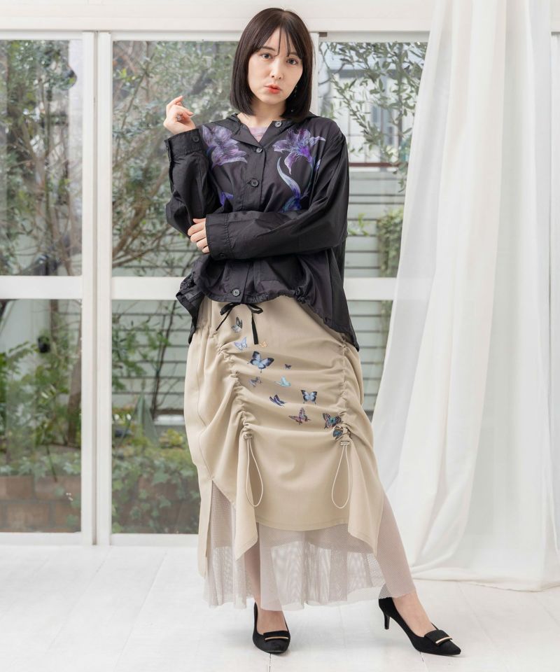 花柄シアーブルゾン-14