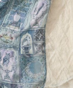 パッチワーク柄シフォン切替カーディガン-17