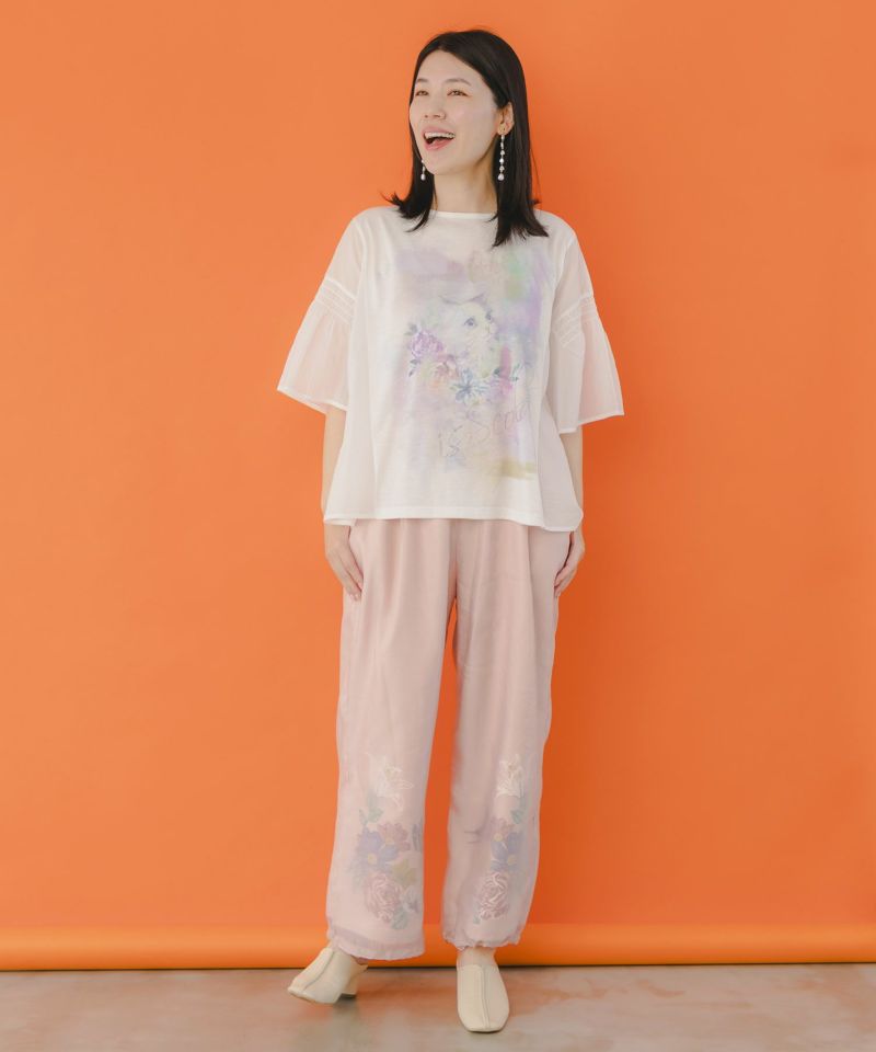 ネコ柄シアー切替プルオーバー-2