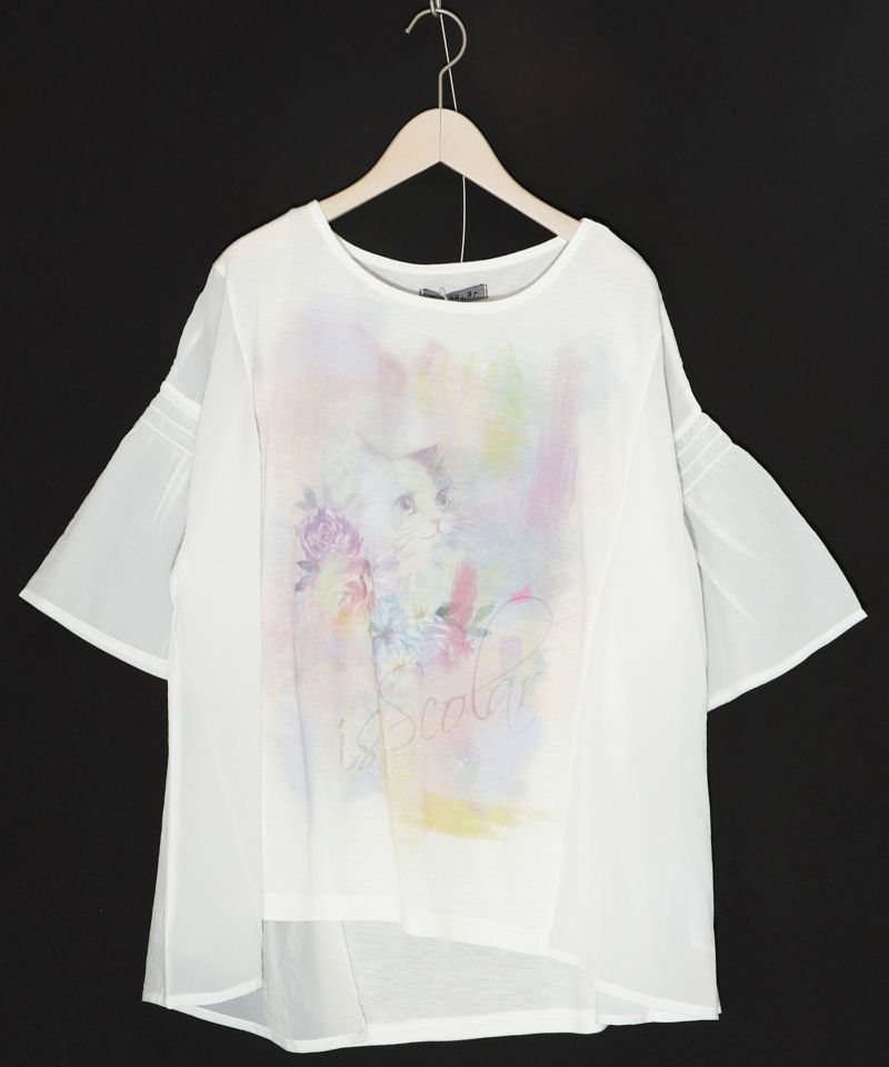 ネコ柄シアー切替プルオーバー-8