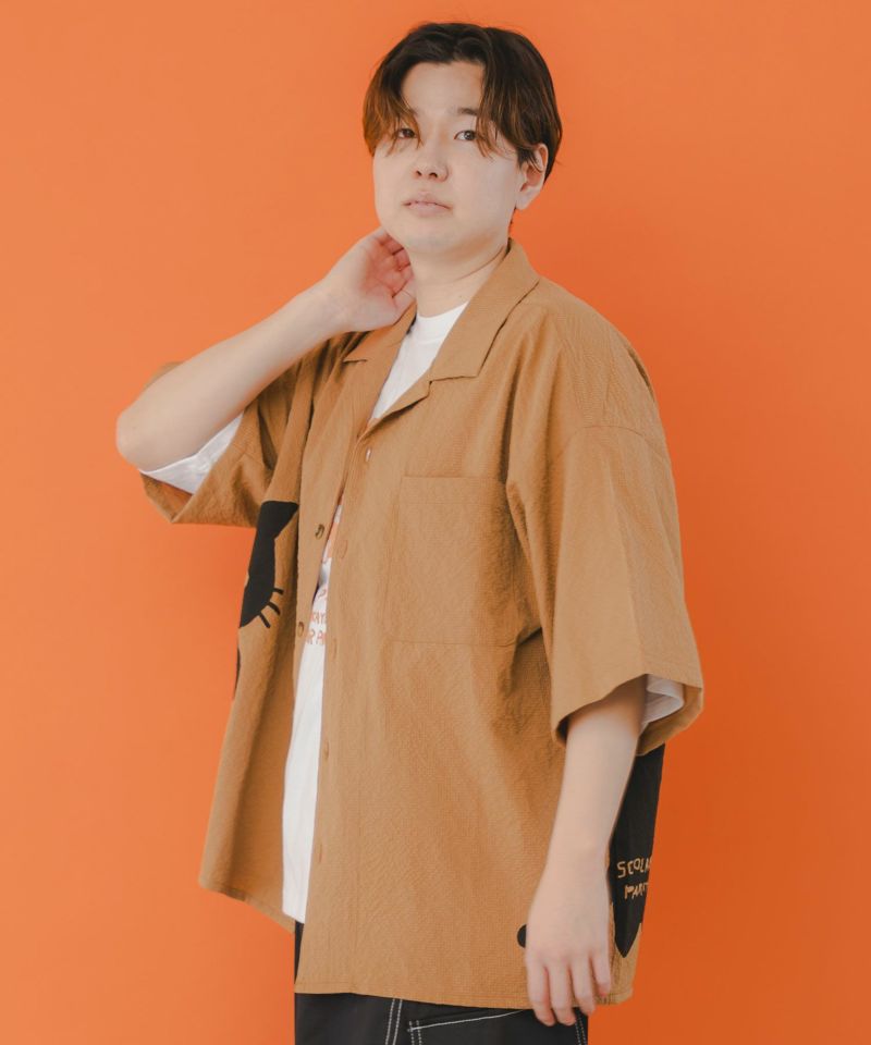 無限ループネコ柄シャツ-3