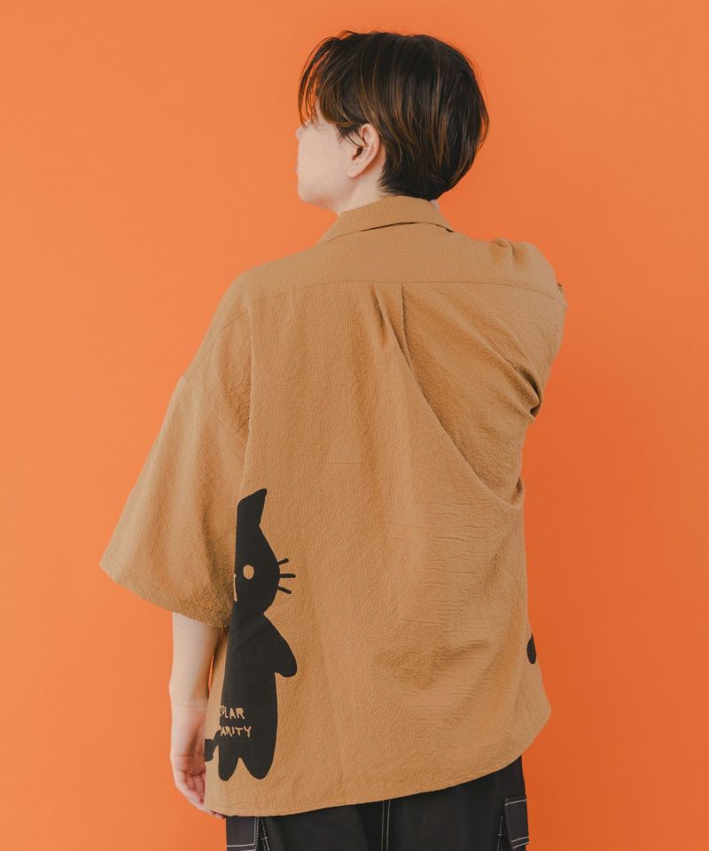 無限ループネコ柄シャツ-4