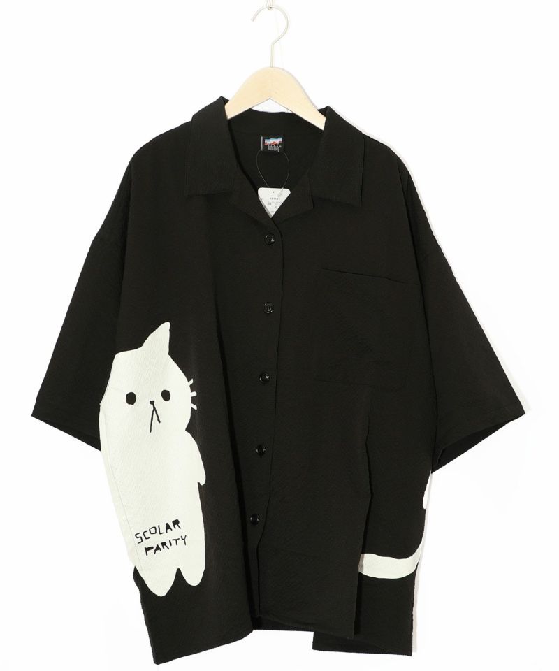 無限ループネコ柄シャツ-10