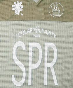 SPRロゴ柄メッシュ切替ロングスリーブTシャツ-8