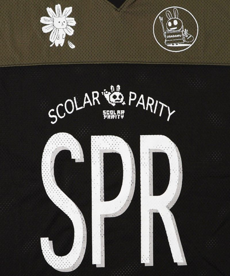 SPRロゴ柄メッシュ切替ロングスリーブTシャツ-10