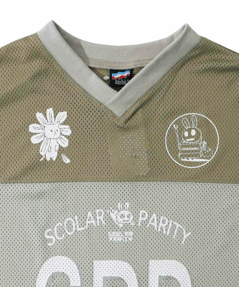 SPRロゴ柄メッシュ切替ロングスリーブTシャツ-19