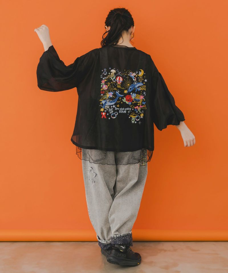 151671：メルヘン刺繍 チュール重ねブルゾンの通販-ScoLar