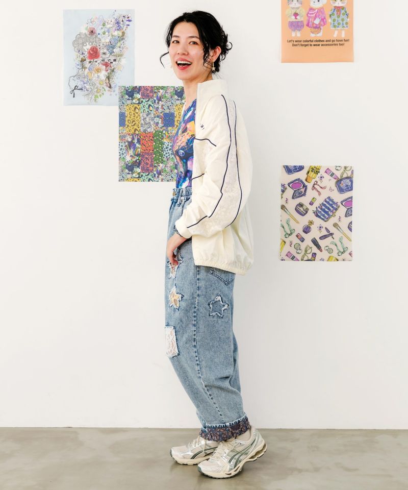スカラー刺繍レース切替ブルゾン-4