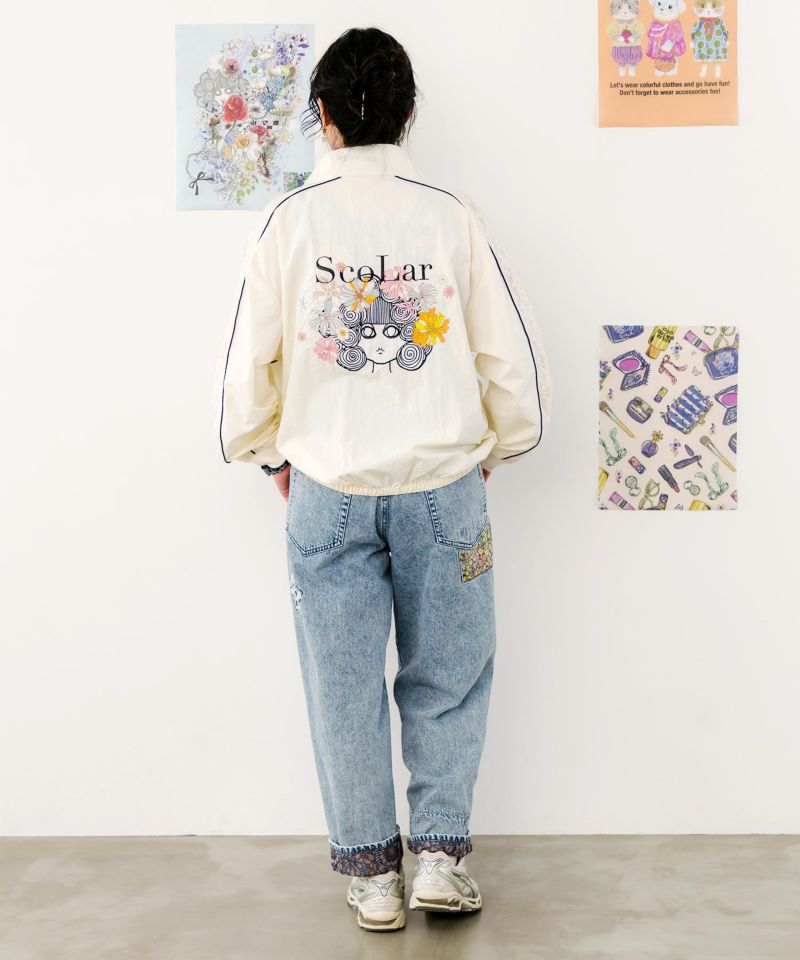 スカラー刺繍レース切替ブルゾン-5