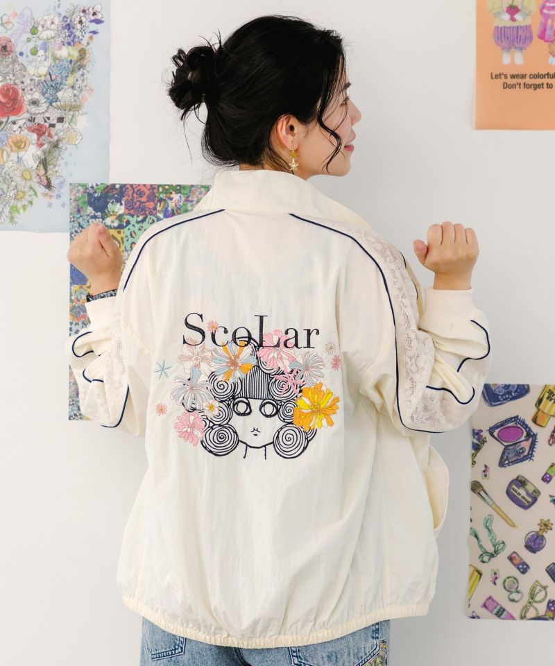 スカラー刺繍レース切替ブルゾン-6