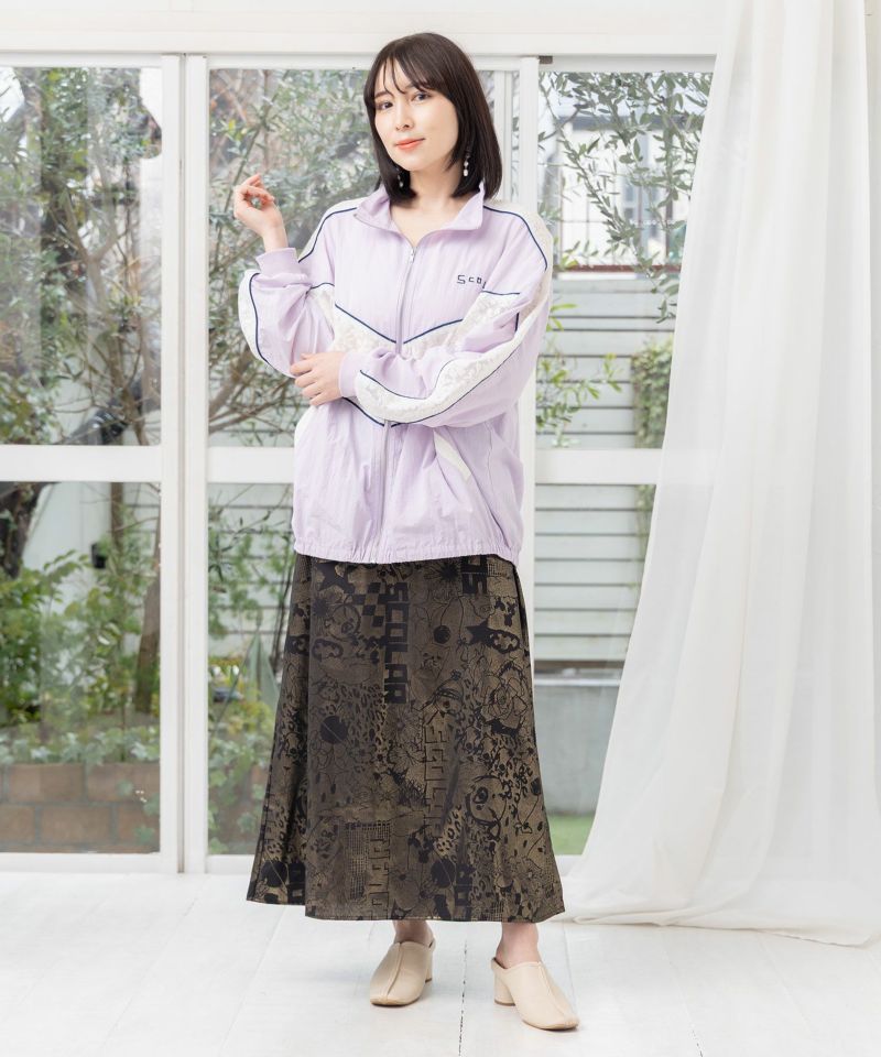 スカラー刺繍レース切替ブルゾン-18