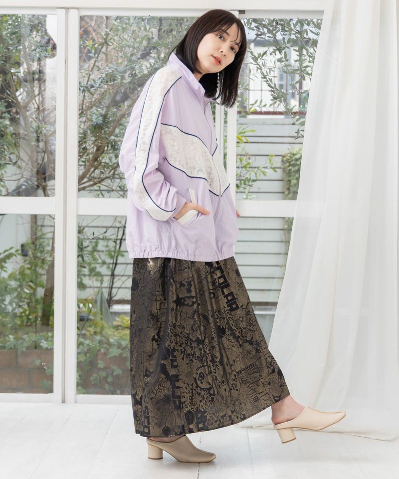 スカラー刺繍レース切替ブルゾン-20