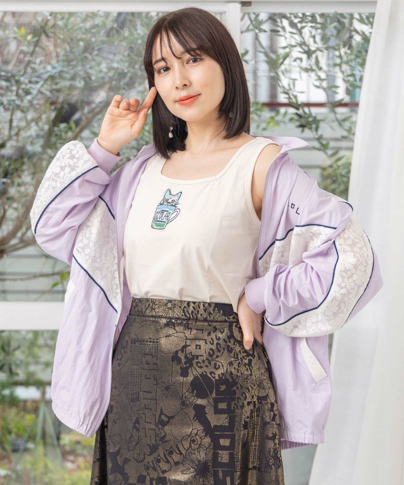 スカラー刺繍レース切替ブルゾン-23