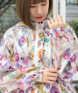 151659：ワンちゃん・アート花柄 2柄展開シアーパーカーの通販