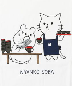 ニャンコソバ フリンジTシャツ-10