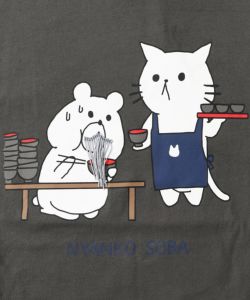 ニャンコソバ フリンジTシャツ-12