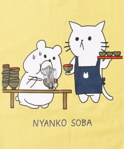 ニャンコソバ フリンジTシャツ-14