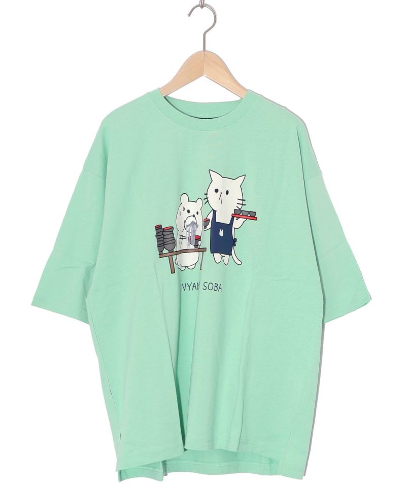 ニャンコソバ フリンジTシャツ-15