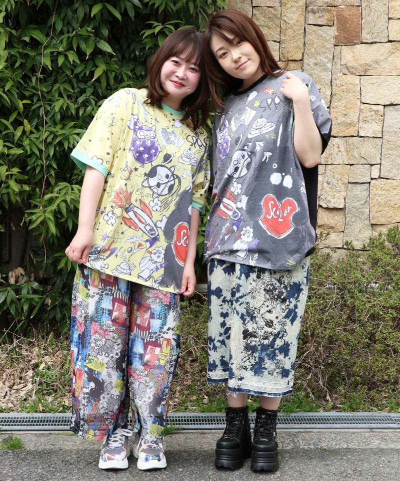 ラビルとフクミンらくがき風 バイカラーチュニック-18