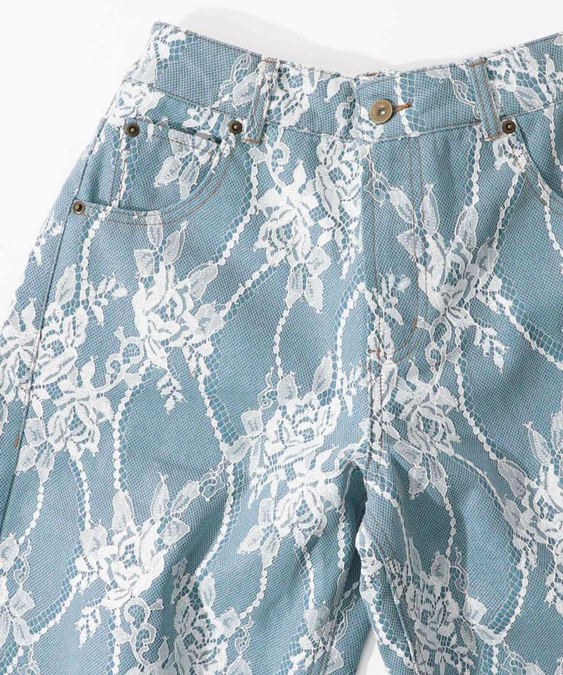 552214:花柄レースデニムパンツの通販-ScoLar 552214:花柄レースデニムパンツの通販-ScoLar
