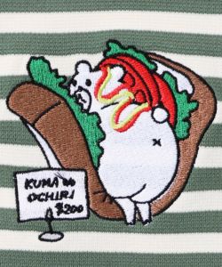 おちりサンド刺繍 切替ボーダーTシャツ-12
