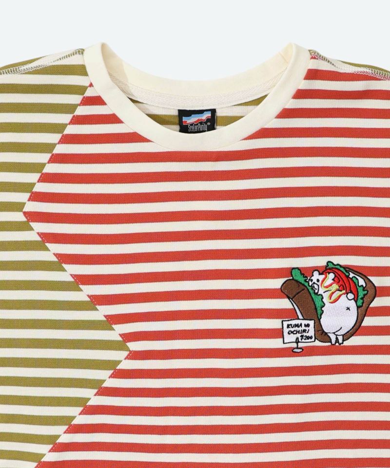 おちりサンド刺繍 切替ボーダーTシャツ-24