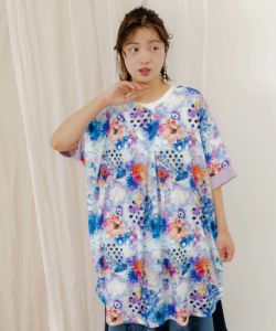 花クラゲ柄 前後着用2WAYワンピース-1