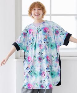 花クラゲ柄 前後着用2WAYワンピース-19